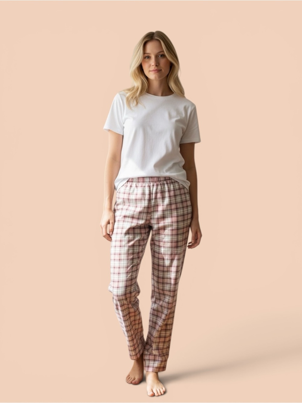 Victoria Secret Women’s Pink & Gray Plaid Leggings Size Medium